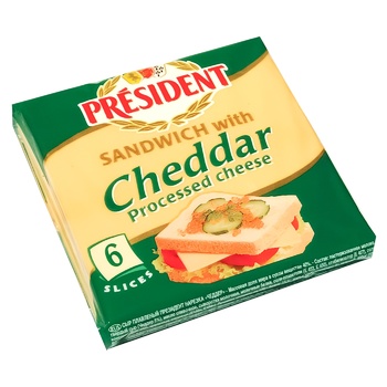 Сир плавлений President Cheddar для тостів 40% 120г - купити, ціни на Auchan - фото 3