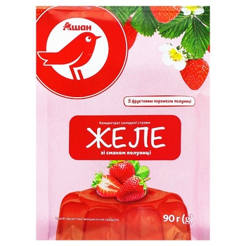 Желе Auchan со вкусом клубники 90г - купить, цены на Auchan - фото 1