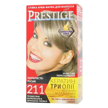 Vip's Prestige Cream-dye for Hair 211 Ash-Dark Blonde 100ml - buy, prices for MegaMarket - photo 1