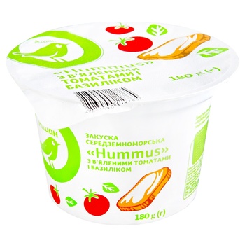 Auchan Hummus with Sun-dried Tomatoes and Basil 180g - buy, prices for Auchan - photo 1