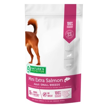 Nature's Protection Mini Extra Dry Food with Salmon for Adult Dogs of Small Breeds 500g - buy, prices for - photo 1