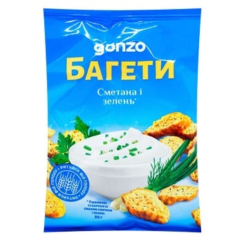 Сухарики Gonzo пшеничні зі смаком сметана і зелень 50г