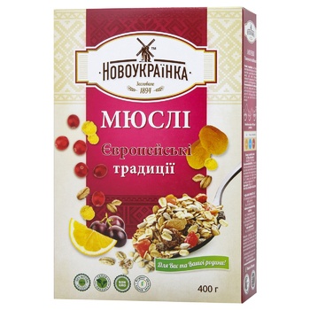 Мюслі Новоукраїнка Європейські традиції 400г - купити, ціни на ULTRAMARKET - фото 1