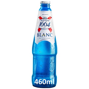Пиво Kronenbourg 1664 Blanc светлое нефильтрованное 4,8% 0,46л - купить, цены на Метро - фото 1