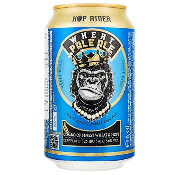 Пиво Hop Rider Wild Monkeys Wheat Pale Ale світле 5,6% 0,33л - купити, ціни на Auchan - фото 1