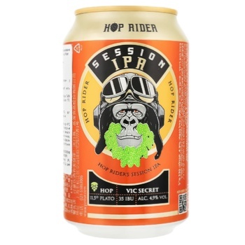 Пиво Hop Rider Wild Monkeys Session Ipa светлое 4,9% 0,33л - купить, цены на Auchan - фото 1