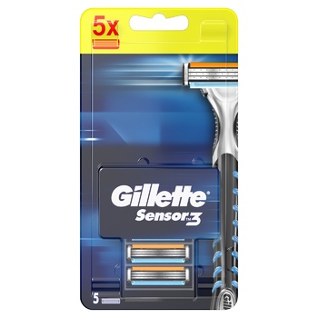 Gillette Sensor3 Cassettes Replaceable for Shaving 5pcs - buy, prices for NOVUS - photo 1