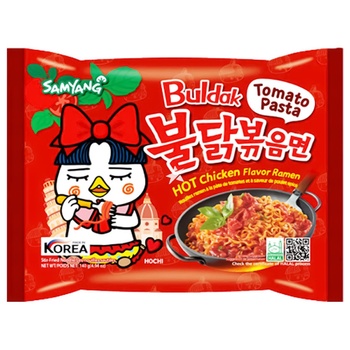 Локшина Samyang Buldak Hot Chicken Ramen з томатною пастою базиліком і сиром 140г