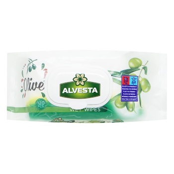 Салфетки влажные Alvesta Olive 120шт