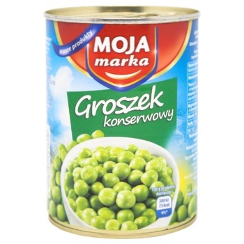 Moja Marka Canned Green Peas 390g - buy, prices for MegaMarket - photo 1