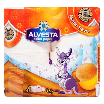 Alvesta Melon 3-ply Toilet Paper 4pcs - buy, prices for EKO Market - photo 2