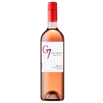 Вино G7 Merlot Rose рожеве напівсухе 12,5% 0,75л