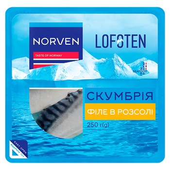 Скумбрія Norven філе в розсолі 250г