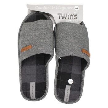 Twins HS-VL Gray Men's Home Slippers 44-45 size - buy, prices for Vostorg - photo 1