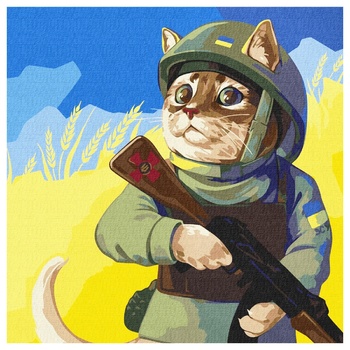 Ideyka Cat Armed Forces of Ukraine Picture by Numbers 40*40cm - buy, prices for - photo 2