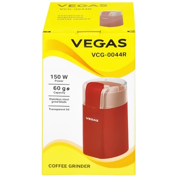 Кофемолка Vegas электрическая Vcg-0044r - купить, цены на Auchan - фото 1