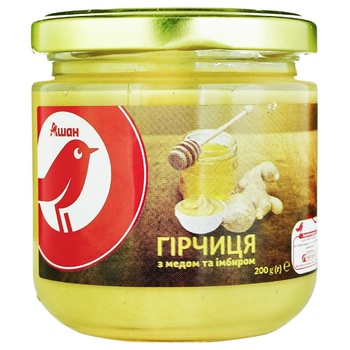 Auchan Mustard with honey and ginger 200g - buy, prices for Auchan - photo 1