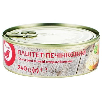 Паштет Ашан Печеночный 240г - купить, цены на Auchan - фото 1