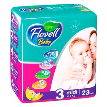 Подгузники Flovell Baby №3 4-9кг 23шт