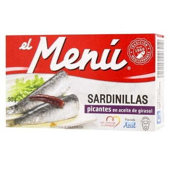 El Menu Spicy Sardines in Sunflower Oil 90g - buy, prices for Za Raz - photo 1