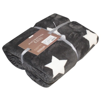 Home Line Stars on Gray Fleece Plaid 220x195cm - buy, prices for MegaMarket - photo 2