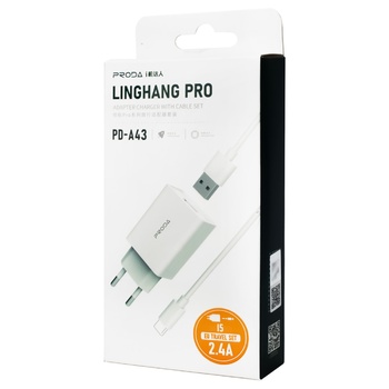 Зарядное устройство Proda Linghang Pro 15 2.4A Pd-A43i - купить, цены на Auchan - фото 1