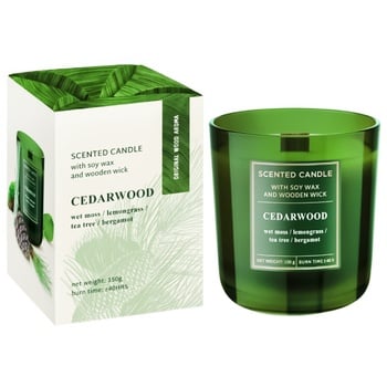 Свеча Scented Candle Cedarwood в стекле 150г - купить, цены на Auchan - фото 1