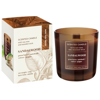 Свеча Scented Candle Cedarwood в стекле 150г - купить, цены на - фото 3