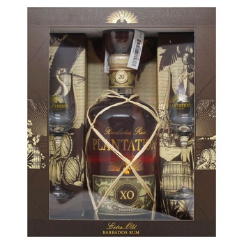 Plantation Barbados 20th Anniversary XO Rum 40% 0.7l + 2 Glasses - buy, prices for - photo 2