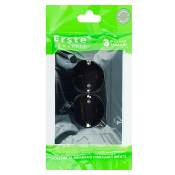 Erste Black Socket for 2 Sockets with Grounding - buy, prices for - photo 1