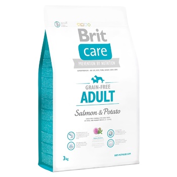 Корм сухой Brit Care с лососем для взрослых собак весом до 25кг 3кг - купить, цены на MasterZoo - фото 1