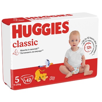 Подгузники Huggies Classic 5 11-25кг 42шт