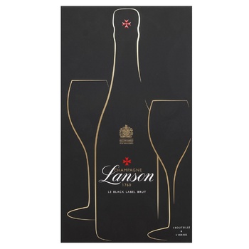 Шампанське Lanson Le Black Label Brut біле брют 12,5% 0,75л + 2 келихи - купити, ціни на - фото 5