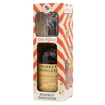 Віскі Monkey Shoulder 40% 0,7л + склянка - купити, ціни на WINETIME - фото 2