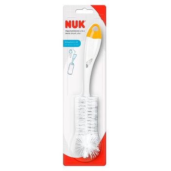 NUK Bottle and Pacifier Yellow Brush with Sponge 2 in 1