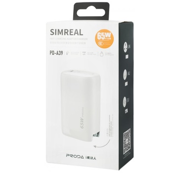 Зарядний пристрій Proda Xinrui PD-A39 USB Type-C 65W - купити, ціни на Auchan - фото 1