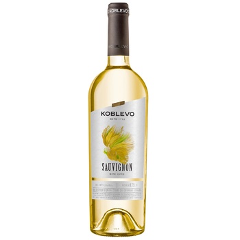 Вино Koblevo Sauvignon біле сухе 13% 0,75л - купити, ціни на ULTRAMARKET - фото 1