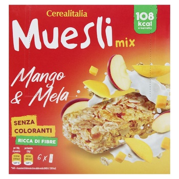 Батончики Cerealitalia Muesli Mix Манго & яблоко зерновые 180г - купить, цены на - фото 2