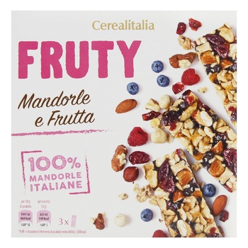 Батончики Cerealitalia Fruty Миндаль & фрукты зерновые 96г - купить, цены на WINETIME - фото 2