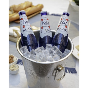 Пиво Kronenbourg 1664 Blanc светлое нефильтрованное 4,8% 0,46л - купить, цены на Ашан - фото 4