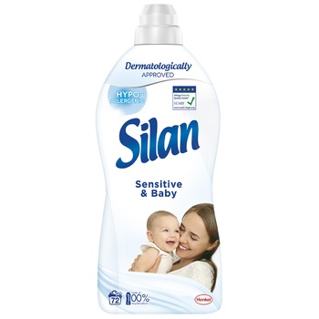 Кондиционер для белья Silan Sensitive&Baby 1,8л - купить, цены на МегаМаркет - фото 1