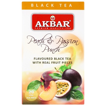 Akbar Peach & Passion Punch Black Tea 20pcs*2g - buy, prices for Auchan - photo 2