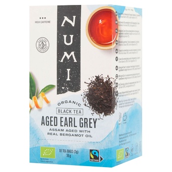 Чай чорний Numi Aged Earl Grey з бергамотом органічний 18шт х 2г