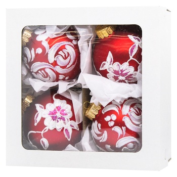 Christmas Ball with Pattern 10cm 4pcs - buy, prices for MegaMarket - photo 5