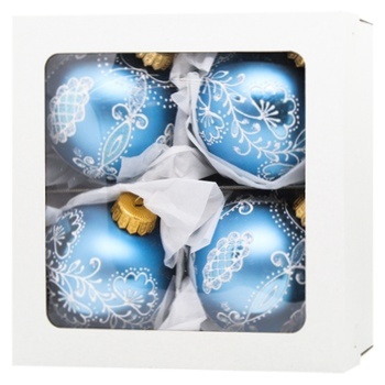 Christmas Ball with Pattern 10cm 4pcs - buy, prices for MegaMarket - photo 7