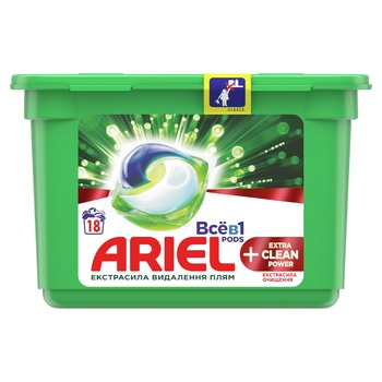 Капсулы для стирки Ariel Pods Все-в-1 Extra Clean Power 18шт