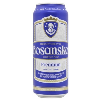 Пиво Bosansko Premium світле 5% 0,5л