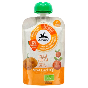 Alce Nero Organic Children's Apple and Pumpkin Puree 100g - buy, prices for WINETIME - photo 1