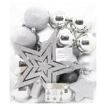 H&S Gray Christmas Balls 40pcs - buy, prices for ULTRAMARKET - photo 2