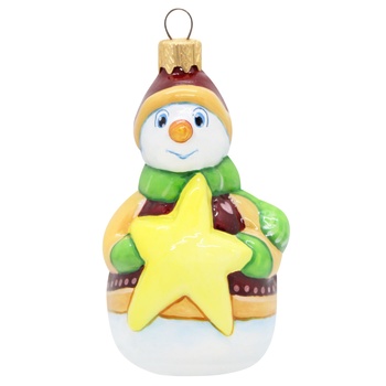 Rizdviani Istorii Snowman with Star Christmas Decoration